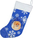 Caroline's Treasures LH9305-CS Pomeranian Winter Snowflakes Holiday Christmas Stocking Fireplace Hanging Stockings Christmas Season Party Decor Fa...