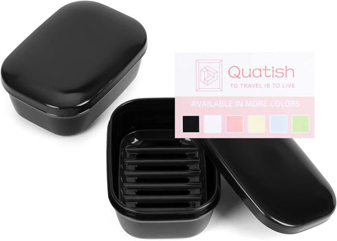 Quatish 2 Pack Travel Soap Container, Portable Soap Holder with Lid, Travel Bar Soap Holder, Soap Case for Camping Gym Travel, Soap Box for Bathro...