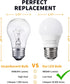 Warm White A15 Appliance Light Bulb, 40W Equivalent, 120V, 2700K, E26 Medium Base, LED Light Bulbs for Refrigerator, Fridge, Freezer, Stove Hood, ...