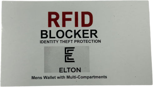E ELTON Genuine Hunter Leather Long Checkbook Wallet for Men & Women - RFID Blocking Technology Black...