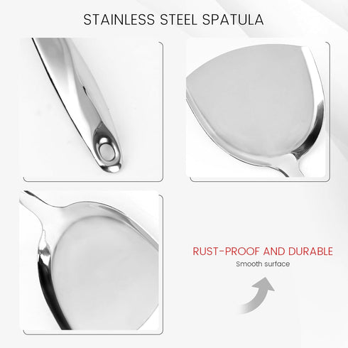 Stainless Steel Spatula, 15 Inch Good Grips Wok Spatula Stainless Steel Cooking Utensil for Home Kitchen Housewarming Gift Restaurant...