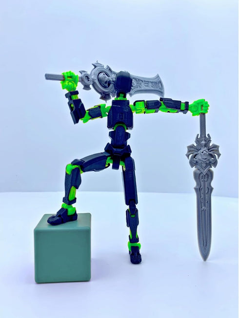 Pre-Assembly 3D Printed 5.54'' Dummy13 Action Figure, Multi-Jointed Tian13, Articulated T13 Desktop Decoration,12 in 1 Accessories, Best Birthday ...