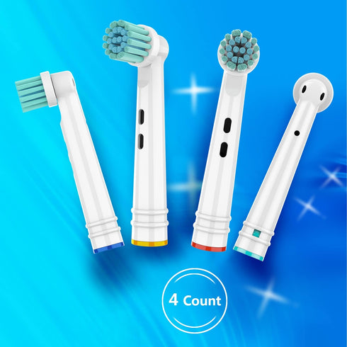 Brush Replacement Heads Compatible with Oral B Electric Toothbrushes, 4 Count, Extra Soft Bristles for Sensitive Gum Care, Refills for Braun Pro S...