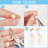 1 Box 36Pcs 3 Size Round Earring Posts Stainless Steel Stud Earring Findings with Loop Gold Hypoallergenic Blank with Butterfly Ear Back Flat Pad ...