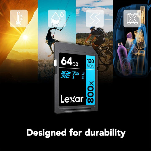 Lexar BLUE Series High-Performance 800x 64GB UHS-I SDXC Memory Card...