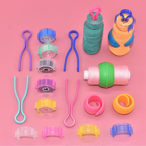 142 Pcs Bobbin Thread Organizing Clips, 70 Bobbin Holder Clips Color Thread Clips Holder, 32 Silicone Holder Bobbin Holders, 40 Bobbin Thread Hold...
