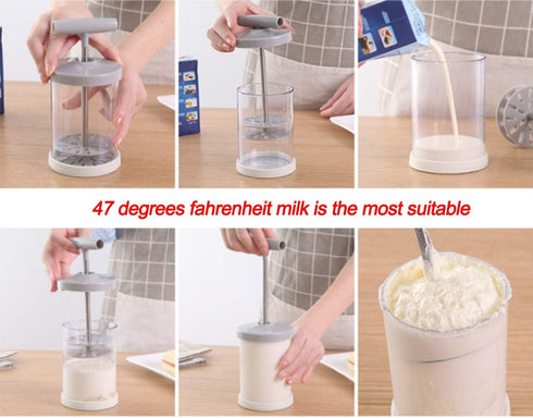 Manual Professional Whipping Cream Dispenser - Handheld DIY Whipped Cream Dispenser - Perfect Cream Whipper Maker for Gift,Lid,15-Ounce Capacity (...