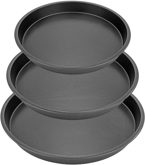 Non-Stick Round Cake Pans & Cookie Sheets Set – Easy-Clean Bakeware, 3-Piece Set (8-inch, 9-inch, 10-inch)...