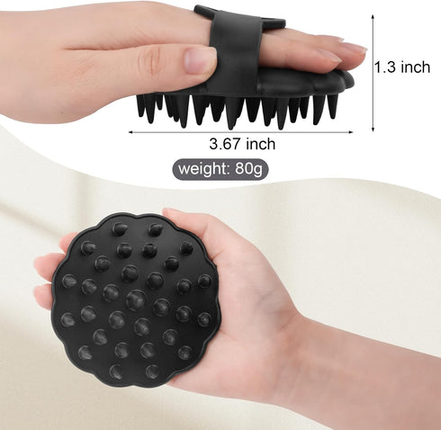 Scalp Massager Hair Growth, Scalp Scrubber Wiht Silicone Bristles, Head Massager Scalp, Wet Dry Hair Care Scalp Scrub for Women Man (Black)...