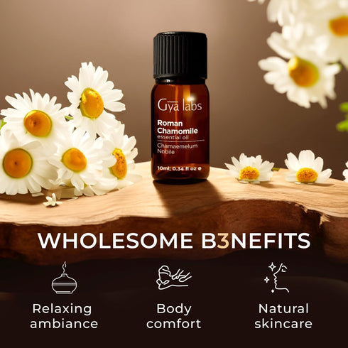 Gya Labs Roman Chamomile Essential Oil for Diffuser - 0.34 Fl Oz - 100% Pure Natural Roman Chamomile Oil for Skin, Hair, Face, Aromatherapy & Cand...
