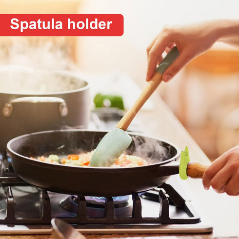 2pcs Silicone Spoon Rest for Stove Top, Stovetop Spatula Rest with Hole Silicone Spoon Holder Heat Resistant Mini Stove Top Utensil Rest Tools for...