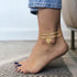 YANODA Initial Ankle Bracelets for Women, Layered Gold Anklets for Women 14k Real Gold Filled Figaro Letter Anklets for women waterproof Summer Je...
