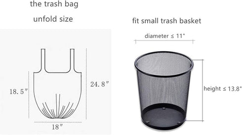 4 Gallon Trash Bags, Handle Tie Garbage Bags Strong Waste Basket Can Liners for Bathroom, Kitchen, Office, Bedroom, Office, Pet, Car...