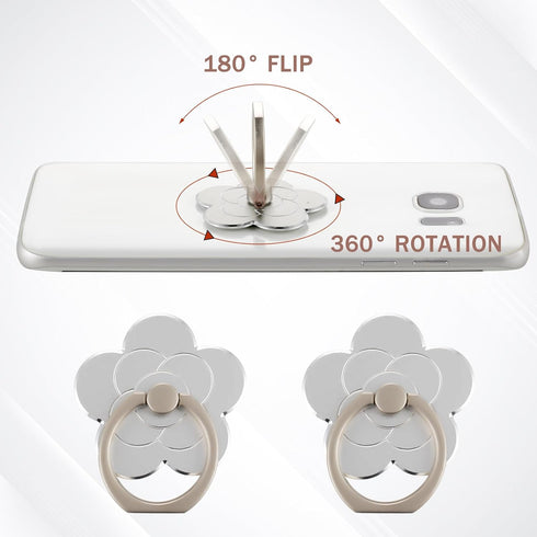 Sibba 2pcs Phone Ring Holder Kickstand Cellphone Flower Finger Ring Grips Stand Metal Universal Compatible Accessories with Smartphone, Mobile Pho...
