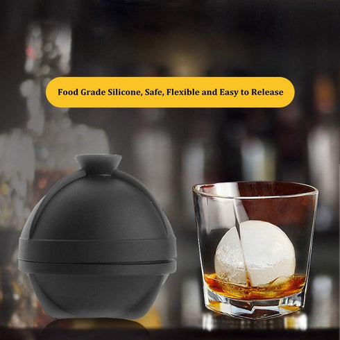 Ice Ball Molds Set of 4,Whiskey Ice Ball Maker Mold,Silicone Sphere Ice Molds with Built-in Funnel,Large Round Ice Cube Molds Make 2.5 Inch Sphere...