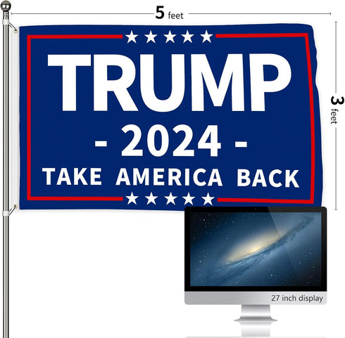 Probsin Trump 2024 Flag 3x5 Ft Decorations Outdoor Double Sided 3 Ply Blue Take America Back Flag Heavy Duty Banner Party Supplies Yard Signs Home...