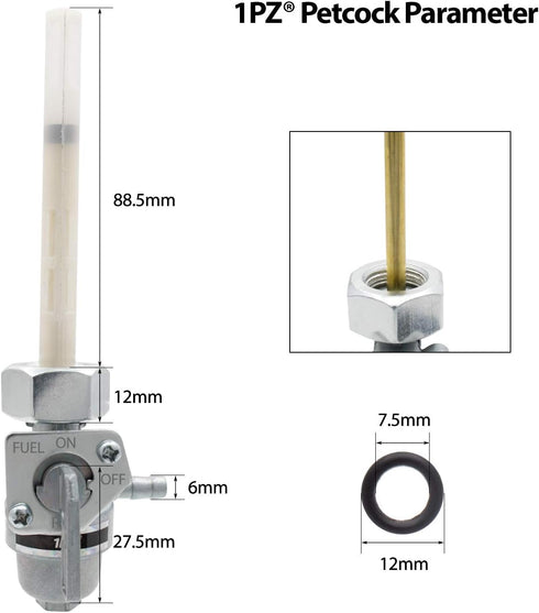 1PZ PC1-H01 Premium Fuel Petcock Assembly Replacement for Honda ATC185 ATC185S ATC200X ATC200S ATC200M 16950-149-025...