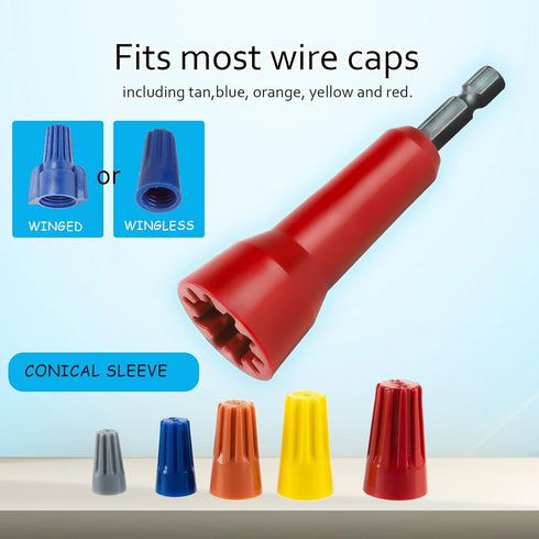 Wire Twisting Tool,Wire Twister,Wire Nut Twister,Spin-Twist Wire Connector Socket,Wire twist tool with 1/4" Chuck (Red)...