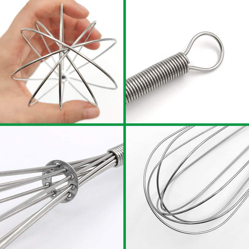 Whisks for Cooking Set, Stainless Steel Wisker for Baking, Blending, Rust-Proof Balloon Wire Whisker Egg Whisk Hand Mixers (8 in + 12 in, 2)...