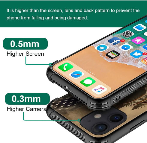 DJSOK Case Compatible with iPhone 11,H American Flag Elk Deer with Four Corners Shockproof Protection Soft TPU Bumper and Hard PC Pattern Back Cas...