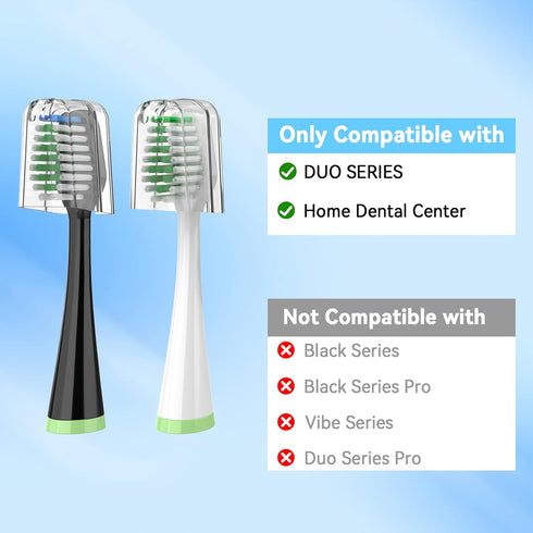 Replacement Toothbrush Heads for AquaSonic Duo Series, 5 White & 5 Black Brush Heads with Covers...