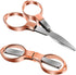 2 Pcs Folding Scissors, Portable Travel Scissors, Safe Small Scissors Stainless Steel Retractable Mini Scissors Glasses-Shaped Telescopic Cutter f...