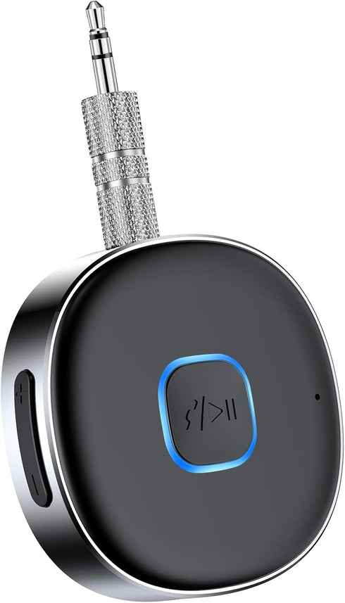 Bluetooth Aux Receiver, Portable 3.5mm Aux Car Adapter, Bluetooth 5.0 Wireless Audio Receiver for Car/Home Stereo/Wired Headphones/Speaker, 16H Ba...
