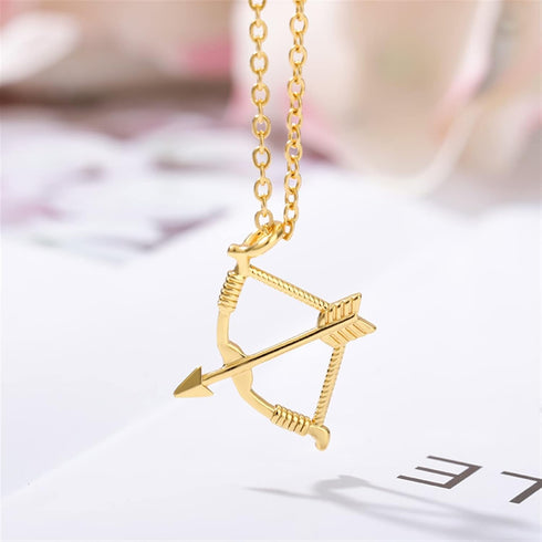 Bow and Arrow Necklace for Women Men Collar Stainless Steel Gold Color Archery Necklaces Jewelry Gift for Friend (Color : A)...