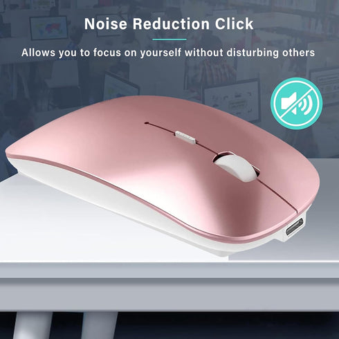 Wireless Bluetooth Rechargeable Mouse for Apple MacBook Air Pro iMac Mac Air, Wireless USB C Mouse Type C for iPad Air Pro/Surface Pro/Desktop, Bl...