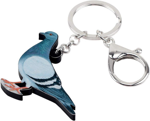 Acrylic Cute Pigeon Keychain Charms Bird Keyring Jewelry For Women Girls...
