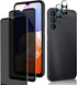 [2+2 Privacy Screen Protector for Samsung Galaxy A14 5G (2 Pack) Front Private Tempered Glass Screen Protector +(2 Pack) Camera Lens Protector, An...