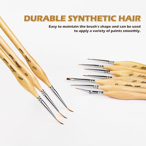 Miniature Paint Brushes,10pcs Micro Detail Paint Brush Set?Small Thin Paintbrush for Acrylic, Watercolor, Oil, Craft, Models, 40k Line Drawing...