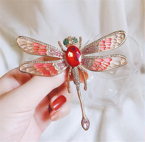 Crystal Vintage Dragonfly Enamel Brooch for Women Insect Brooch Pin Fashion Dress Coat Accessories Cute Jewelry...