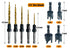 9Pcs Wood Countersink Drill Bit Set, Titanium Tapered Drill Bits and Wood Plug Cutter, Countersink Chamfer Drilling Tool for Woodworking and Carpe...