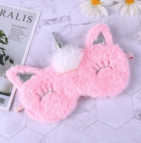 2 Pack Cute Animal Sleep Mask for Girls Cute Unicorn Soft Plush Blindfold Sleep Masks Eye Cover for Women Girls Travel Nap Night Sleeping...