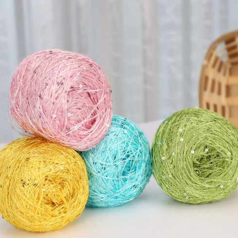 Clisil White Colorful Sequin Yarn,Sparkle Yarn,Sequin Theread,Accessories,Fantasy Yarn,Payet Yarn,Lace Yarn,Lame Yarn,Art Yarn 100g......