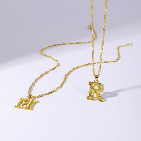 Dainty Initial Necklaces for Women, 26 Alphabet Pendant Chain Necklace from A-Z, 18K Gold Plated Name Letter Pendant Charm Necklace for Women...
