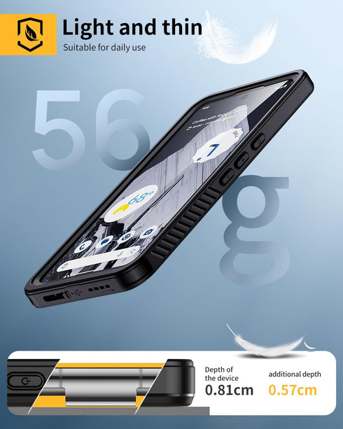 Lanhiem Pixel 8 Pro Case, IP68 Waterproof Dustproof Case with Built-in Screen Protector, Rugged Full Body Shockproof Protective Clear Cover for Go...
