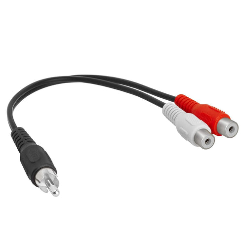 Cmple - One RCA Mono Male to Two RCA Stereo Female Y-Cable, Plug to Jack Y-Adapter, Speaker Splitter Cab...