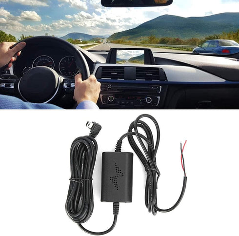 Dash Cam Hardwire Kit,12V/24V to 5V 2.5A Parking Monitor Converter Cable Left Angle Mini USB Step-Down Line for Parking Monitoring,Parking Monitor...
