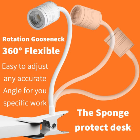 EAGLOD LED 3 Brightness Clamp Light?Portable Clip Light LED Lamp, USB Plug Clip on Desk Lamp,360°Flexible Gooseneck Night Reading Light,Desk/Table...