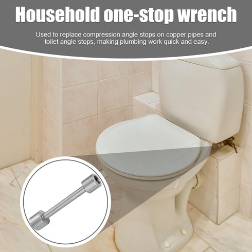 Angle Stop Wrench, Alloy Steel Plumbing Pipe Tools Angle Stop Removal Tool for plumbers Can Remove and Install 3/8" 1/2" MPT Compression Outlet Th...