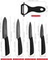 Ceramic Knife, Ceramic Knife Set with Protective Cover, Kitchen Knife Set with 4-Piece Knife and 1 Peeler, Chef's Knife Sets for Meat, Fruit, Vege...