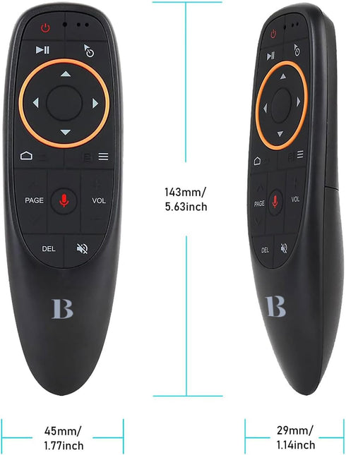 BL Air Mouse Remote Control, Voice Remote 2.4G RF Wireless Remote Control with 6-Axis Gyroscope IR Learning, USB Air Mouse Remote for PC Smart TV ...