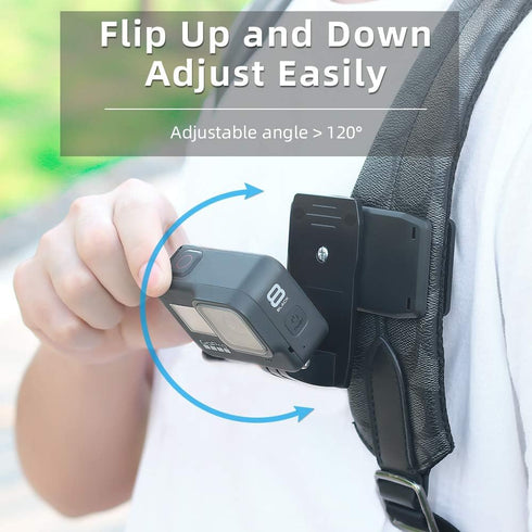 SUREWO Backpack Strap Mount Quick Clip Mount Compatible with Gopro Hero 12/11/10/9/8/7/6(2018)/5 Black,DJI Osmo Action and More...