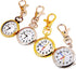 ZIMI 4 PCS Round Analog Women's Men's Nurses Keychain Key Ring Watch Simple Easy to Read time Quartz Unisex Pendant Clock...