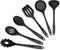 Culinary Couture Black Silicone Kitchen Utensils Set of 6, Non-Stick Heat-Resistant Silicone Kitchen Utensils Set with Steel Inner Core...