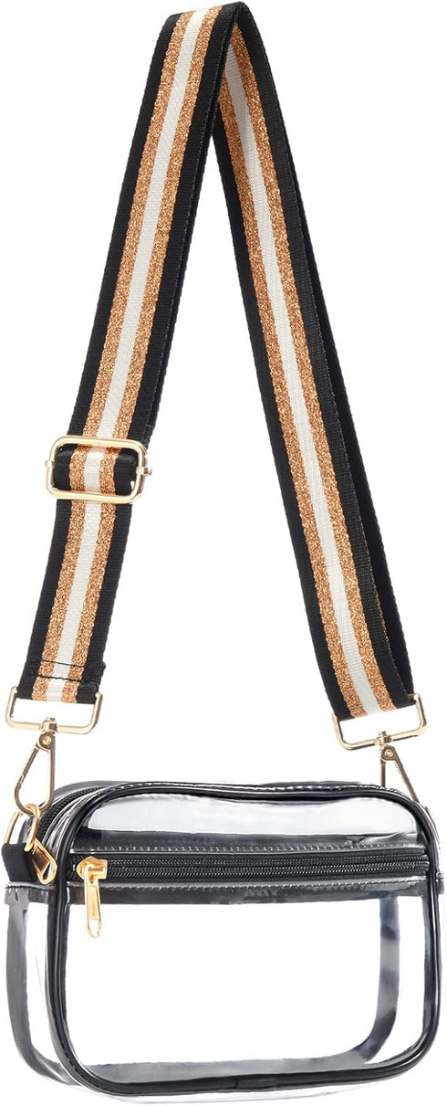 HULISEN Clear Crossbody Bag Stadium Approved, Clear Purse for Women Men, Transparent Messenger Shoulder Handbag...