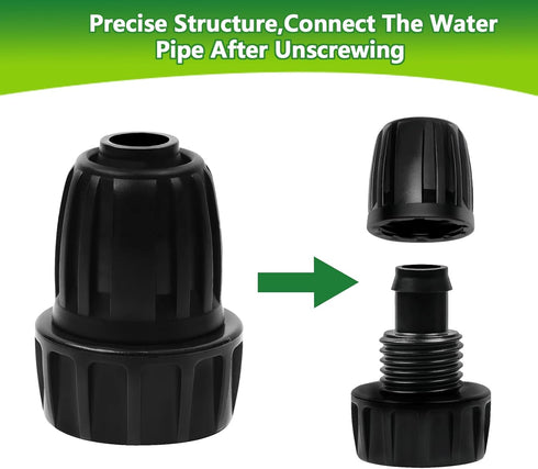 8 Pcs 3/4 in. Female Pipe Thread to 1/2 in. Drip Tubing Adapter, 3/4 Inch Faucet PVC Adapter Connect 3/4" FHT Faucet for 1/2" Drip Line, 3/4" to 1...