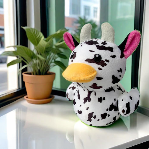 2024 New Cow Duck Plush, Cow Duck Stuffed Toy Doll, Stuffed Animal Plush Soft Cotton Stuffed Plush Doll Toy Gift for Boys and Girls (A)...